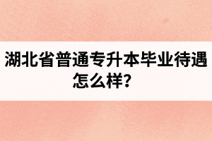 湖北省普通專升本畢業(yè)待遇怎么樣？