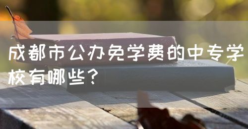 成都市公辦免學費的中專學校有哪些？(圖1)