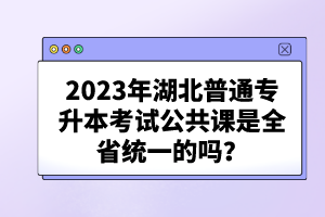 2023年湖北普通專升本考試公共課是全省統(tǒng)一的嗎？