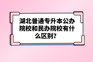 湖北普通專升本公辦院校和民辦院校有什么區(qū)別？