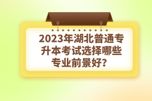 2023年湖北普通專升本考試選擇哪些專業(yè)前景好？